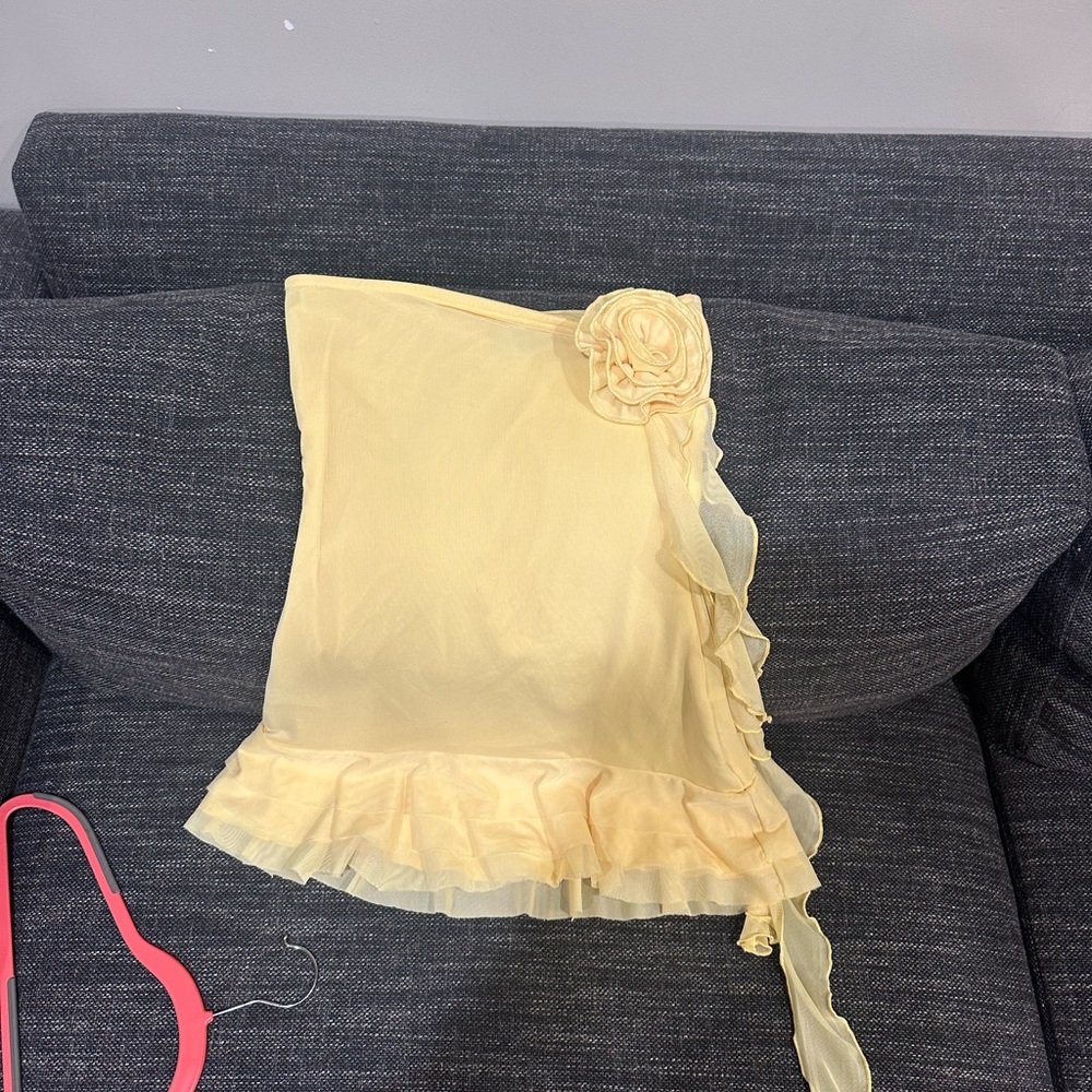 Edikted Cream Dress with Ruffle Detail